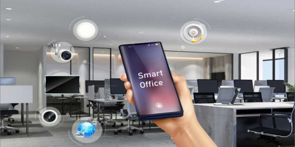 A modern office environment showcasing the benefits of office automation.